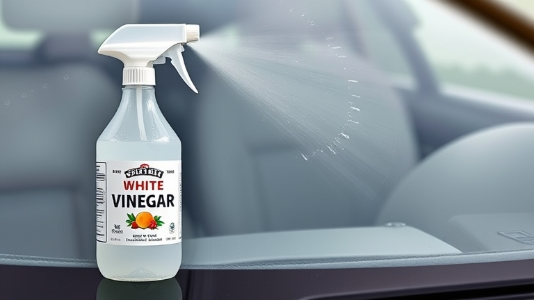 Method for removing water spots from car glass using white vinegar diluted with water in a spray bottle