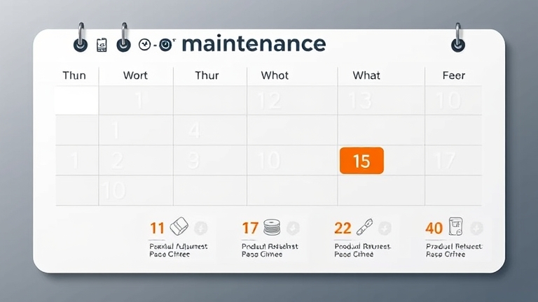 Monthly dashboard maintenance schedule illustrating how to keep NOMA 250's protective layer continuously effective