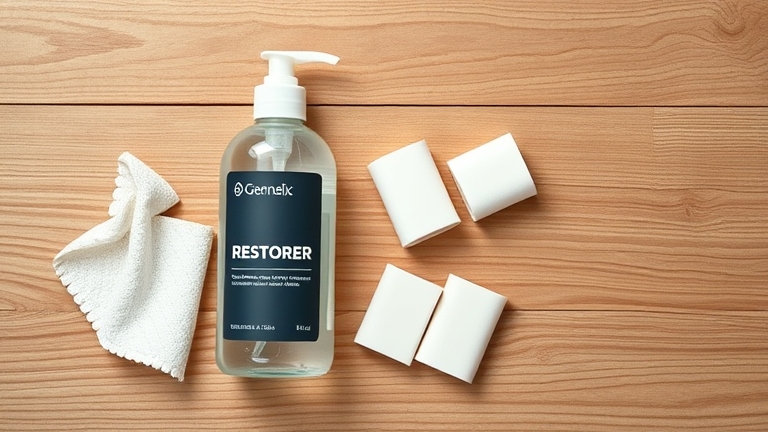 NOMA 250 plastic trim restorer spray bottle with a microfiber cloth and professional applicator tools.