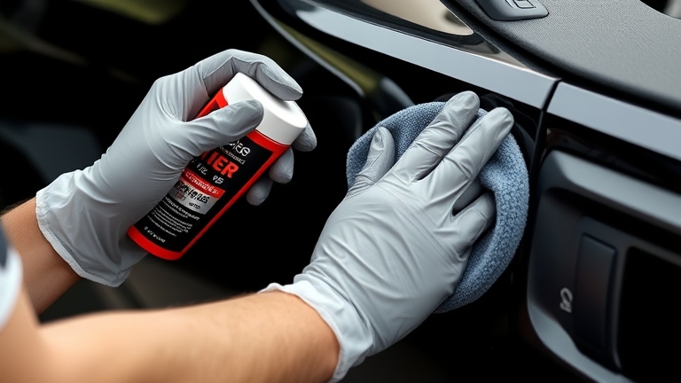 A hands-on guide to using black trim restorer, showing proper spraying and maintenance technique