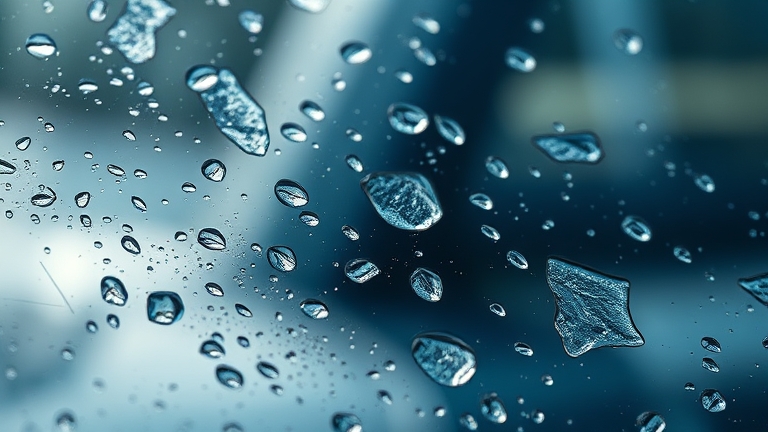 Water spots and mineral buildup on the surface of car glass, showing the need for regular water spot removal